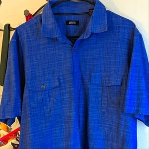 Alfani solid blue lightweight button down shirt